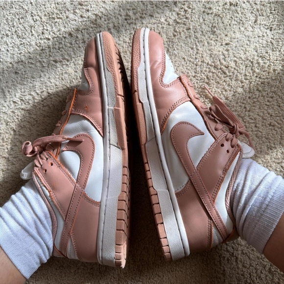 Nike Dunk Low Dusty Pink and White Sneakers - Picture 2 of 6